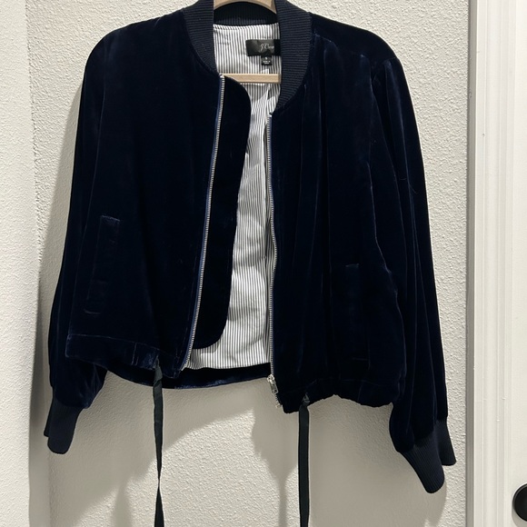 J. Crew Jackets & Blazers - JCREW navy velvet bomber jacket